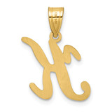 14K Script Letter K Initial Pendant