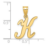 14K Script Letter K Initial Pendant