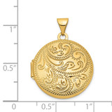 14k Scroll Design Hand Engraved 20mm Round Locket
