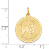 14k Shetland Sheepdog Disc Charm