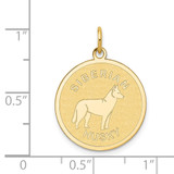 14k Siberian Husky Disc Charm