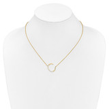 14K Sideways Diamond Initial C Necklace