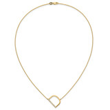 14K Sideways Diamond Initial D Necklace