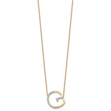 14K Sideways Diamond Initial G Necklace
