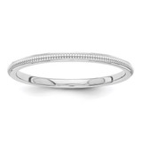 10k White Gold 1.5mm Milgrain Stackable Band Size 7.5