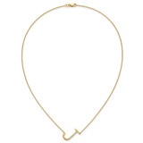 14K Sideways Diamond Initial J Necklace