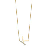 14K Sideways Diamond Initial K Necklace
