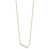 14K Sideways Diamond Initial L Necklace