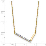 14K Sideways Diamond Initial L Necklace