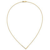 14K Sideways Diamond Initial L Necklace