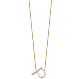 14K Sideways Diamond Initial P Necklace