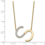 14K Sideways Diamond Initial S Necklace