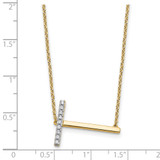 14K Sideways Diamond Initial T Necklace