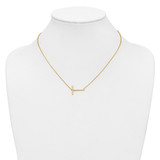 14K Sideways Diamond Initial T Necklace