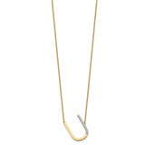 14K Sideways Diamond Initial U Necklace