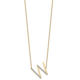 14K Sideways Diamond Initial W Necklace