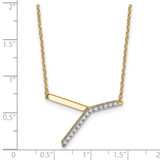 14K Sideways Diamond Initial Y Necklace