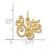 14k SISTER Charm
