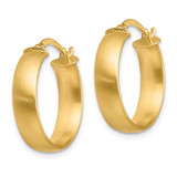 14K Small 5mm Satin Hoop Earrings
