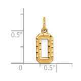 14k Small Brushed Diamond-cut Number 0 Charm