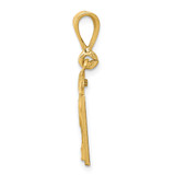 14k Small Brushed Diamond-cut Number 21 Charm