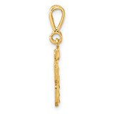 14k Small Brushed Diamond-cut Number 84 Charm
