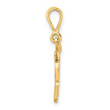 14k Small Brushed Diamond-cut Number 89 Charm