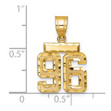 14k Small Brushed Diamond-cut Number 96 Charm