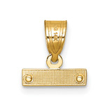 14k Small Brushed Diamond-cut Top Charm