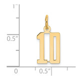 14k Small Elongated Number 10 Charm