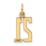 14k Small Elongated Number 21 Charm