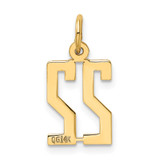 14k Small Elongated Number 22 Charm