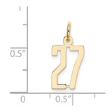 14k Small Elongated Number 27 Charm