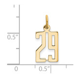 14k Small Elongated Number 29 Charm