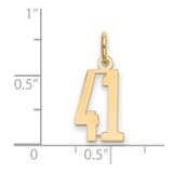 14k Small Elongated Number 41 Charm