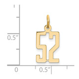 14k Small Elongated Number 52 Charm