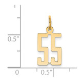 14k Small Elongated Number 55 Charm