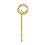 14k Small Elongated Number 74 Charm