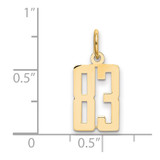 14k Small Elongated Number 83 Charm