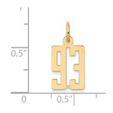 14k Small Elongated Number 93 Charm