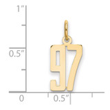 14k Small Elongated Number 97 Charm