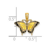 14K Small Enameled Yellow Butterfly Charm