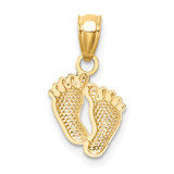 14k Small Feet Pendant