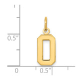 14k Small Polished Number 0 Charm - SP-FA6D9637-3091