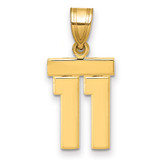 14k Small Polished Number 11 Charm - SP-17E58A3D-9780