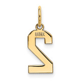 14k Small Polished Number 2 Charm - LS-9BC966E9-3503
