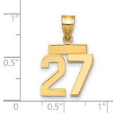 14k Small Polished Number 27 Charm - SP-A3DA7746-5155