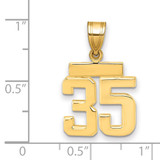 14k Small Polished Number 35 Charm