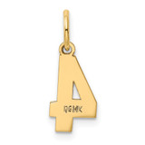 14k Small Polished Number 4 Charm - LS-4D18E7A4-7749