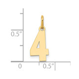 14k Small Polished Number 4 Charm - LS-4D18E7A4-7749